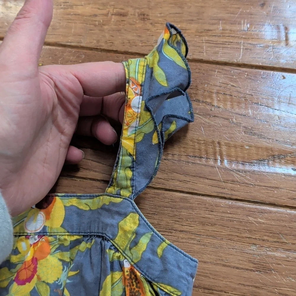Patagonia Pataloha Floral Sundress with Yellow and Orange Flowers Fruits